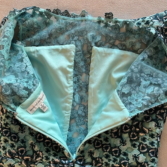 Dress the Population Teal Blue Floral Embroidery Sheath Dress - Picture 9 of 9